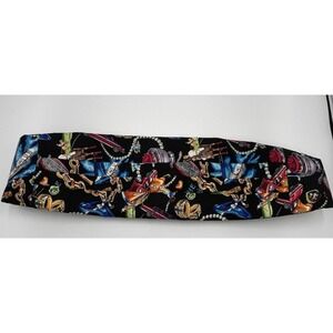 VTG Nicole Miller Silk Cumberbund Posh Country Club Champagne Polo Boat 90s Y2K